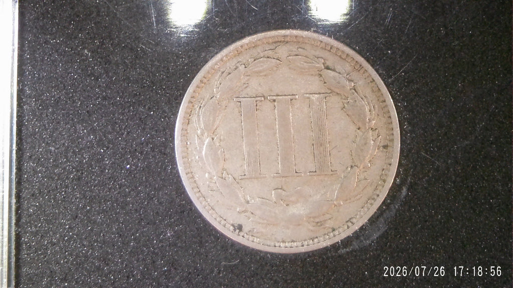 1865 VF-20 Nickel three cent
