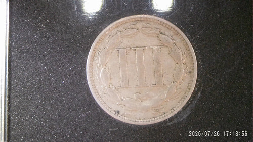 1865 VF-20 Nickel three cent