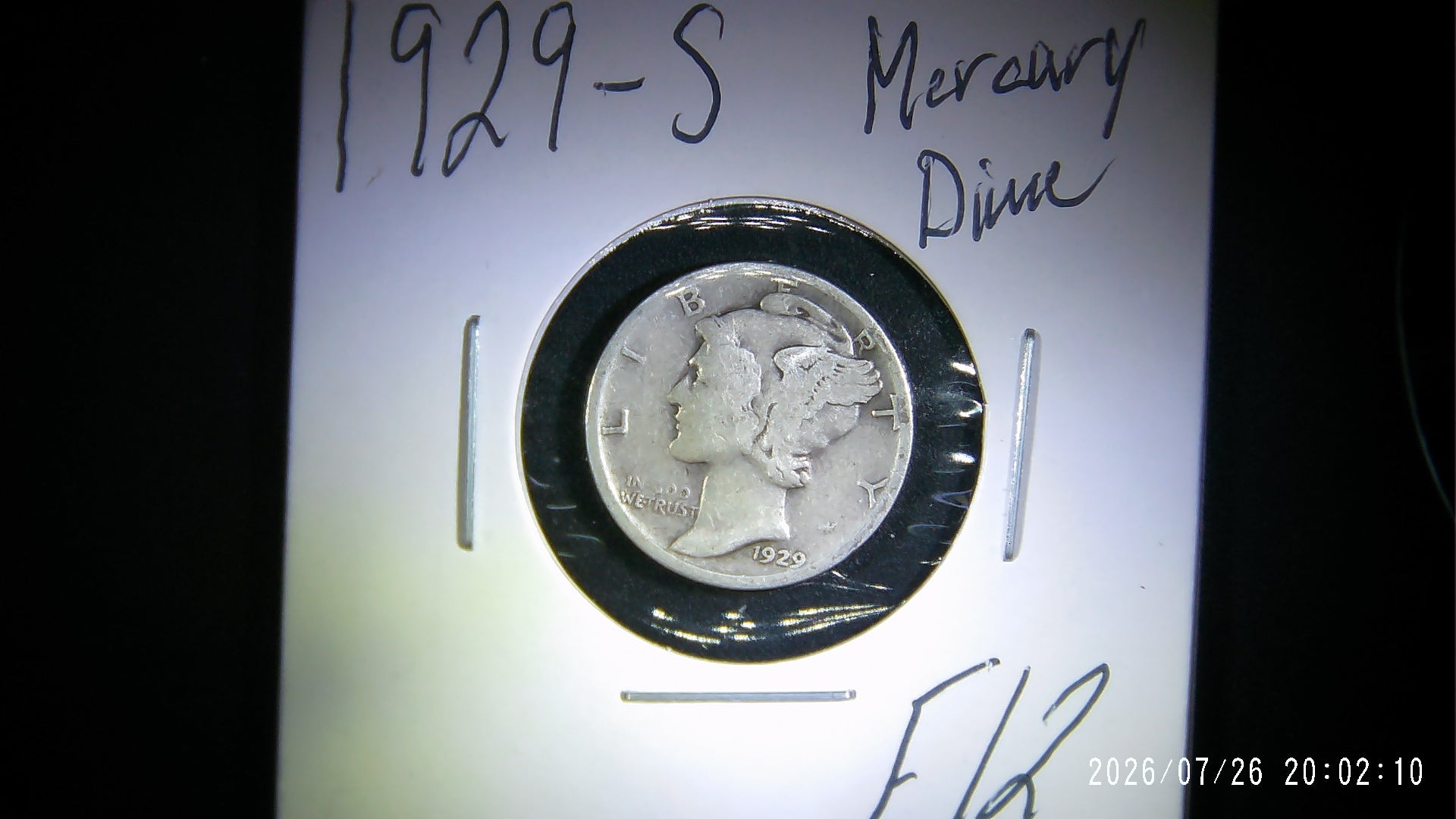 1929-S Mercury Dime F12