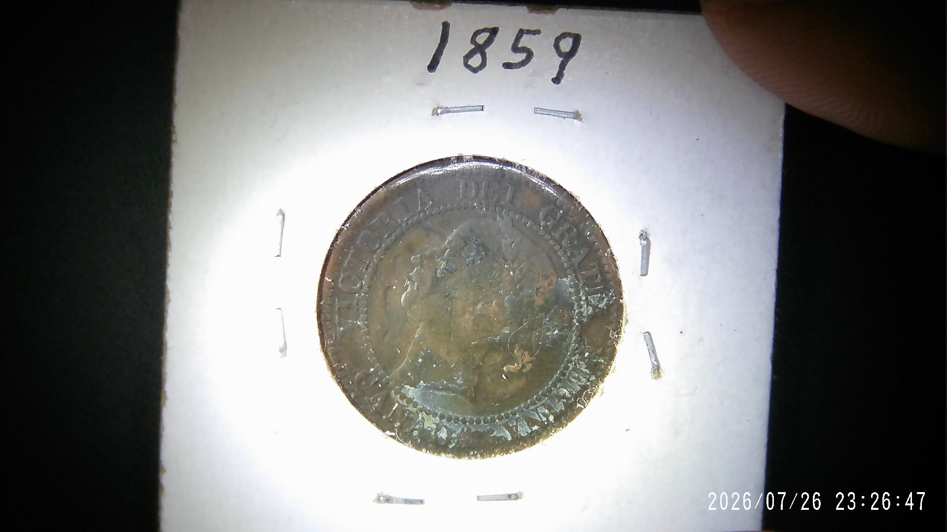 1859 Canadian one cent piece VG