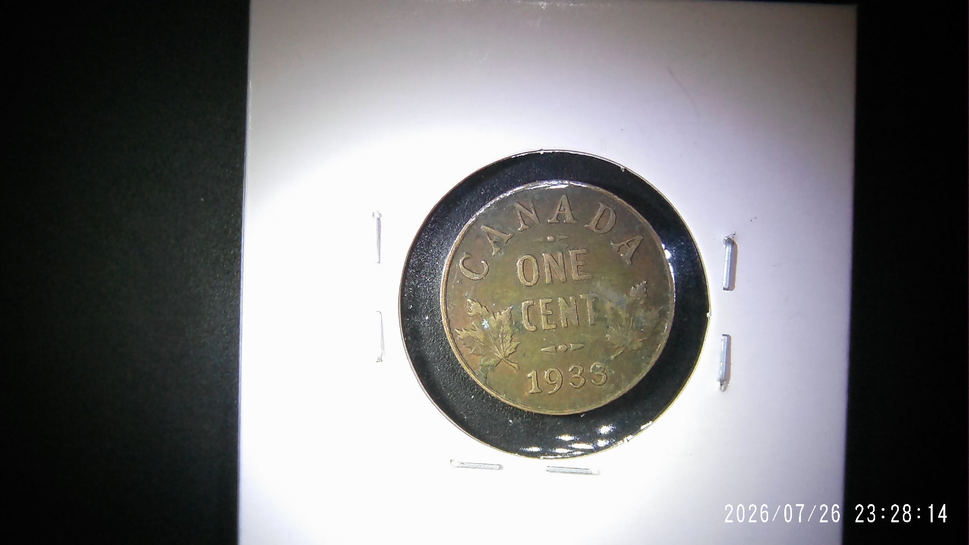 1933 Canadian one cent VG