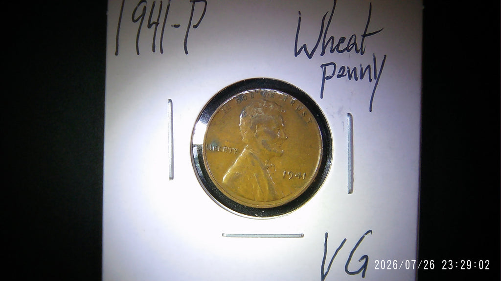 1941-P Wheat Penny VG