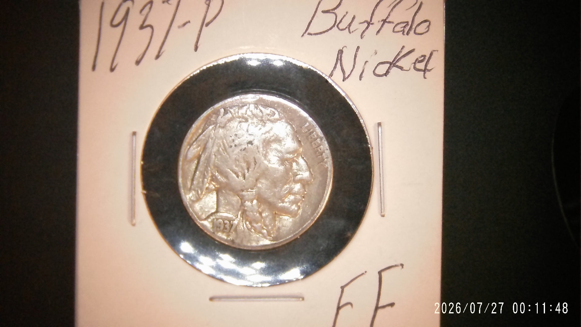 1937-P Buffalo Nickel EF