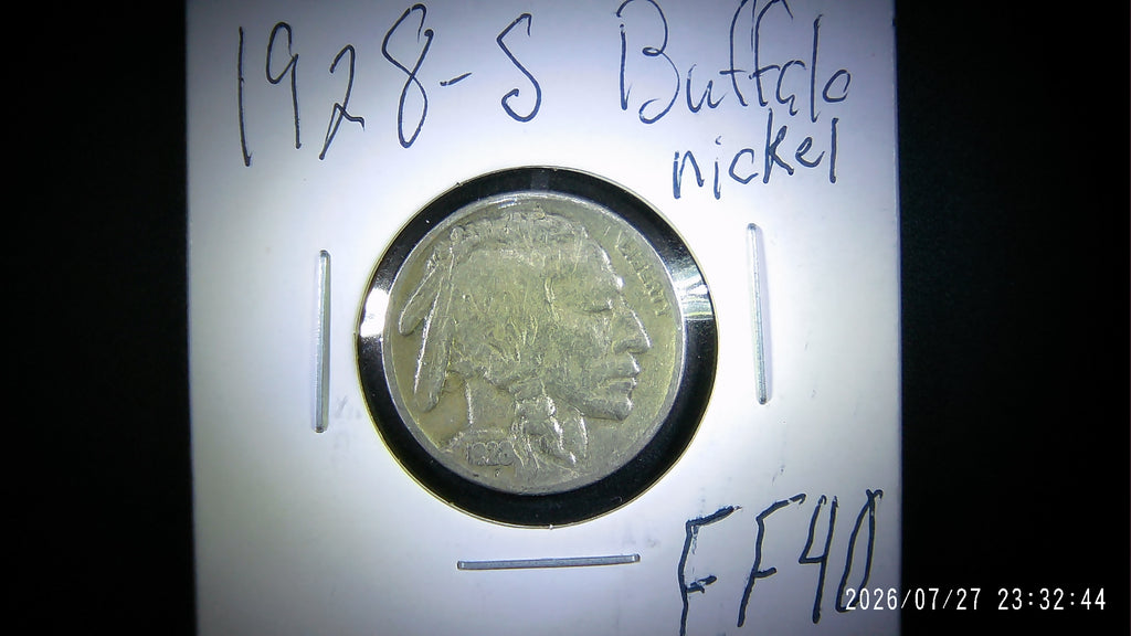 1928-S Buffalo Nickel EF40