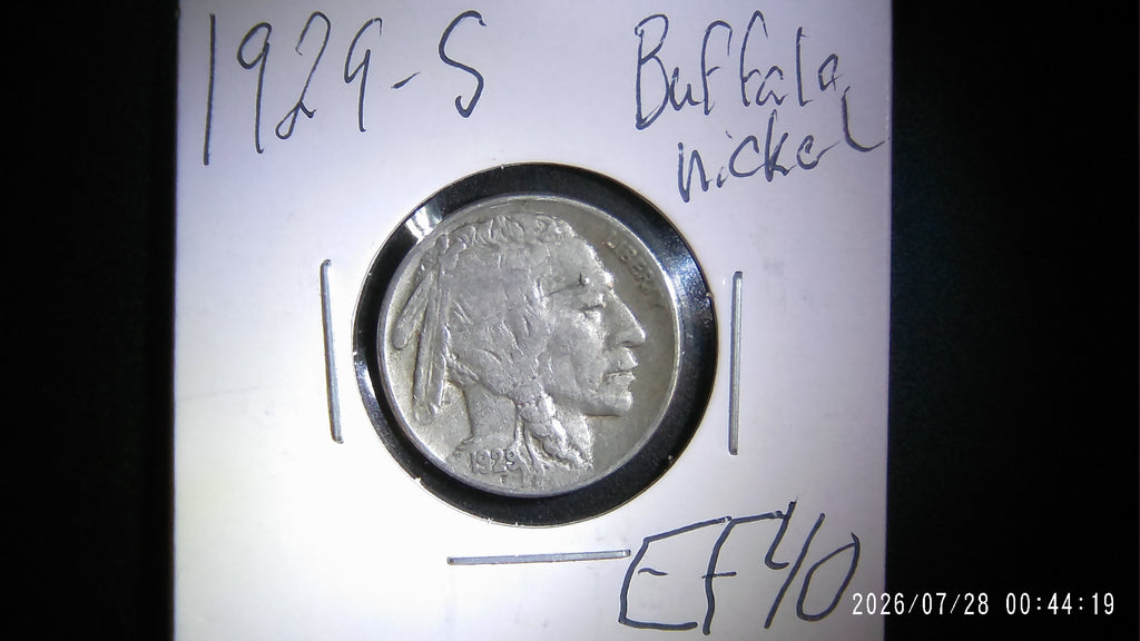 1929-S Buffalo Nickel EF40