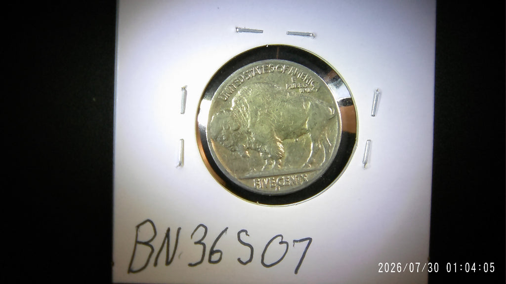 1936-S Buffalo Nickel EF40