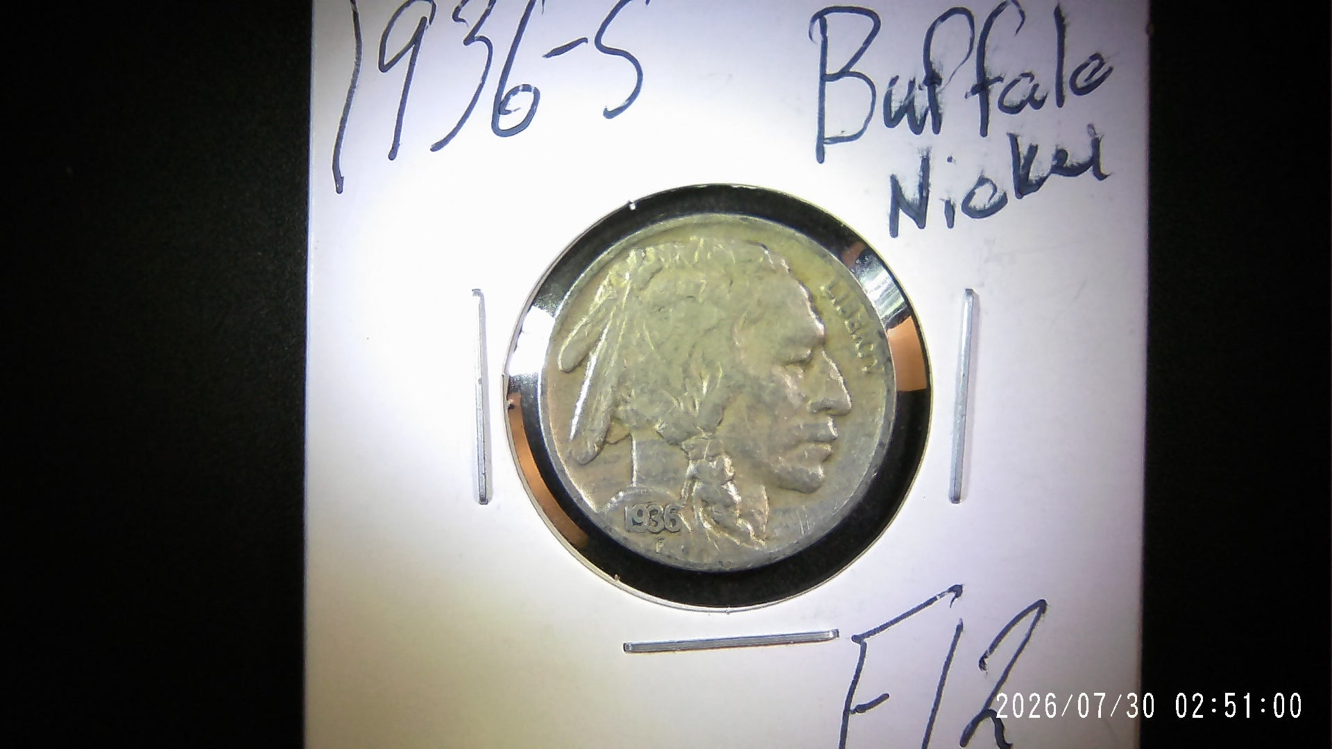 1936-S Buffalo Nickel F12