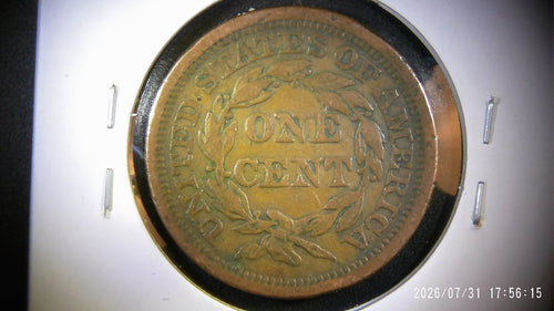 1845 Braided hair Large cent EF40