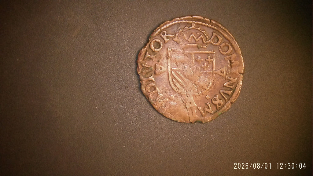 1577-1598 Spanish Netherlands 1 Liard copper Cob VG+