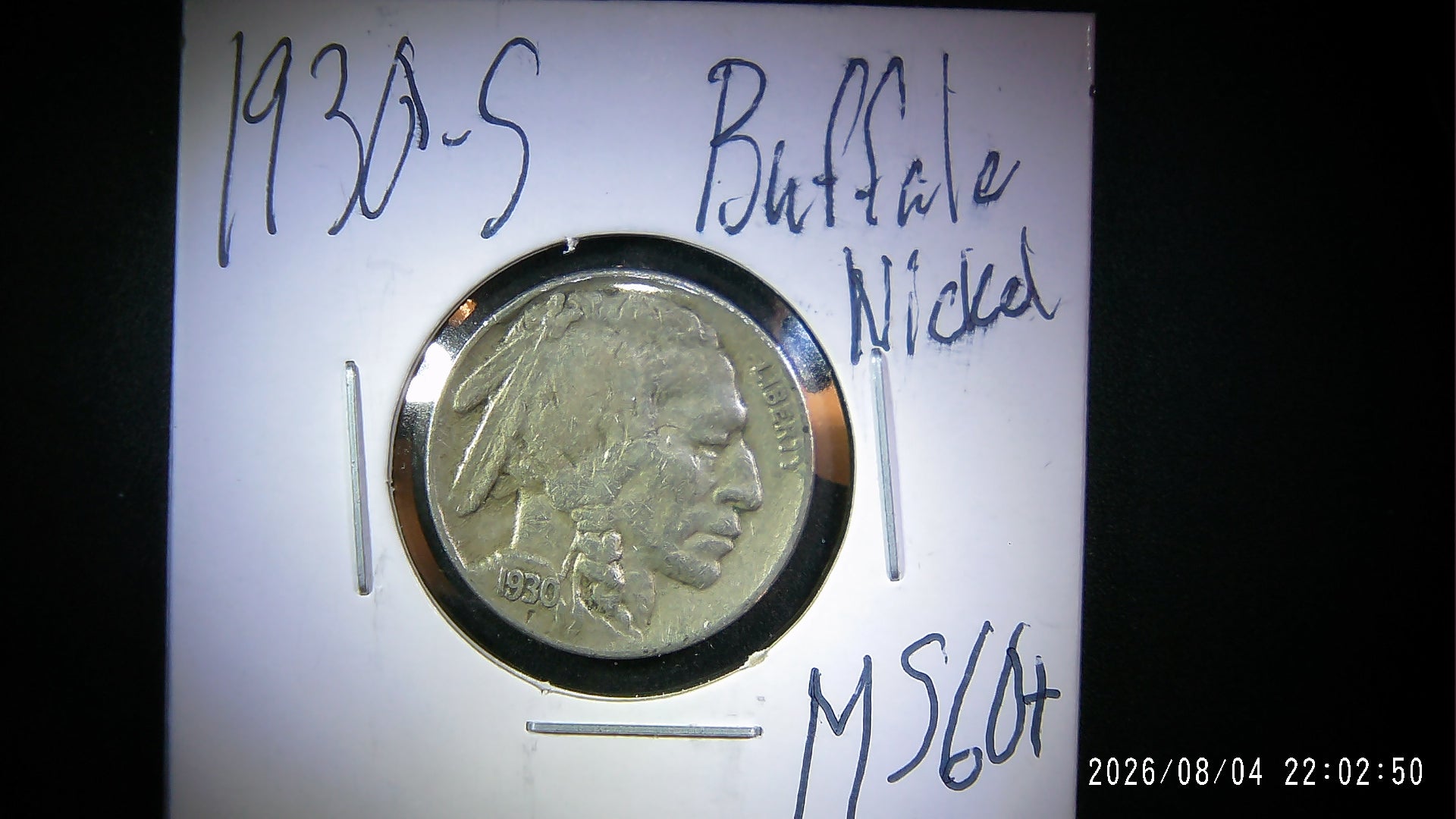 1930-S Buffalo Nickel MS60+