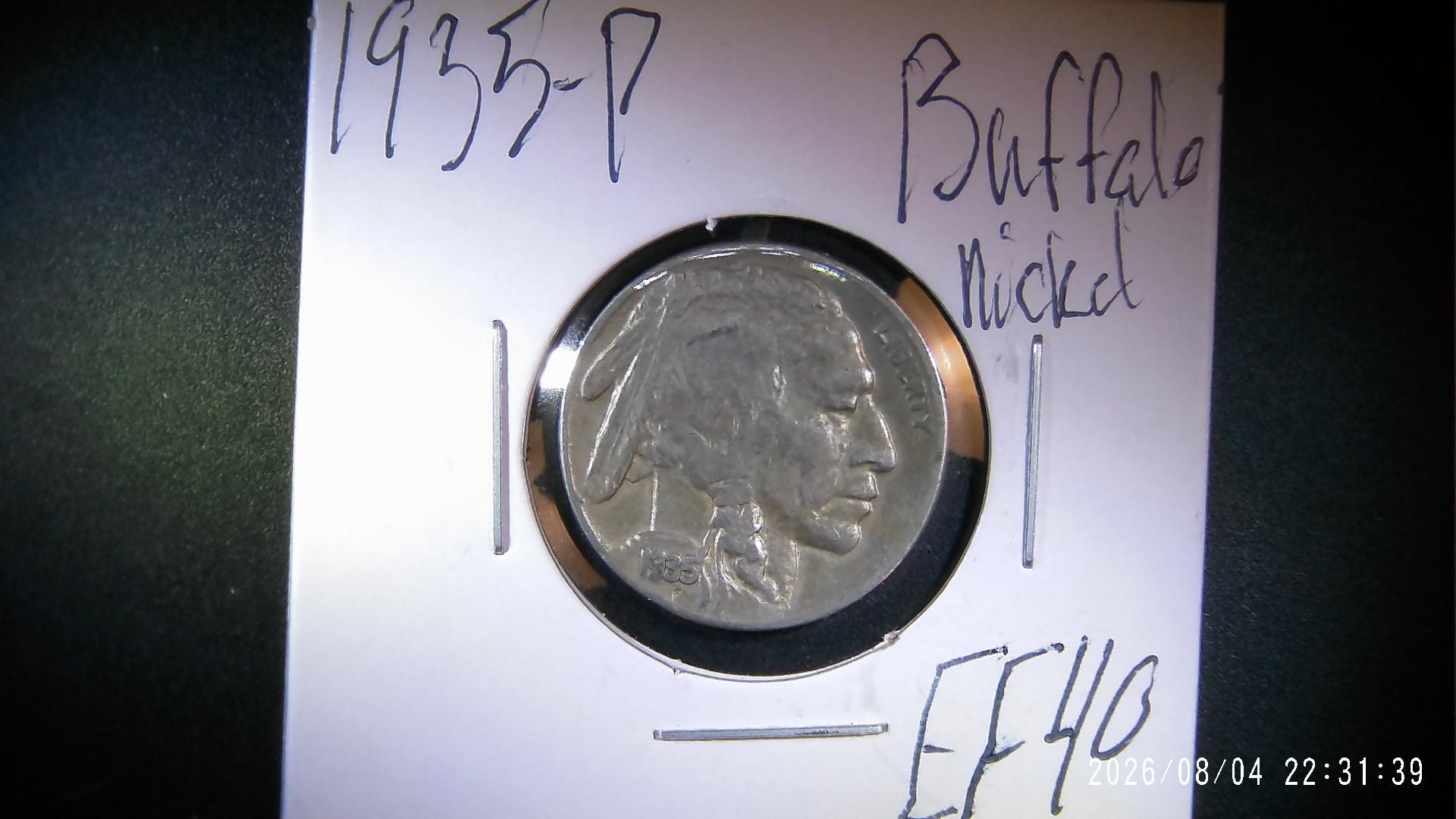 1935-P Buffalo Nickel EF40