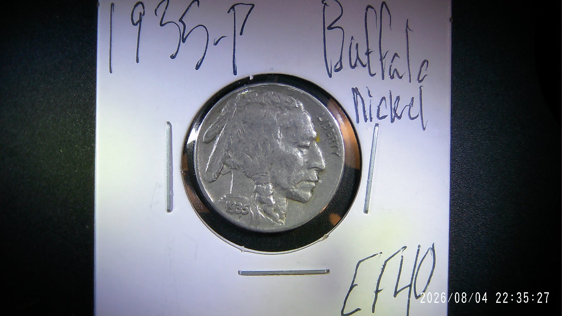 1935-P Buffalo Nickel EF40