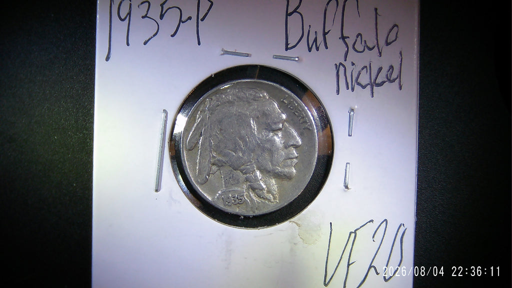1935-P Buffalo Nickel VF20