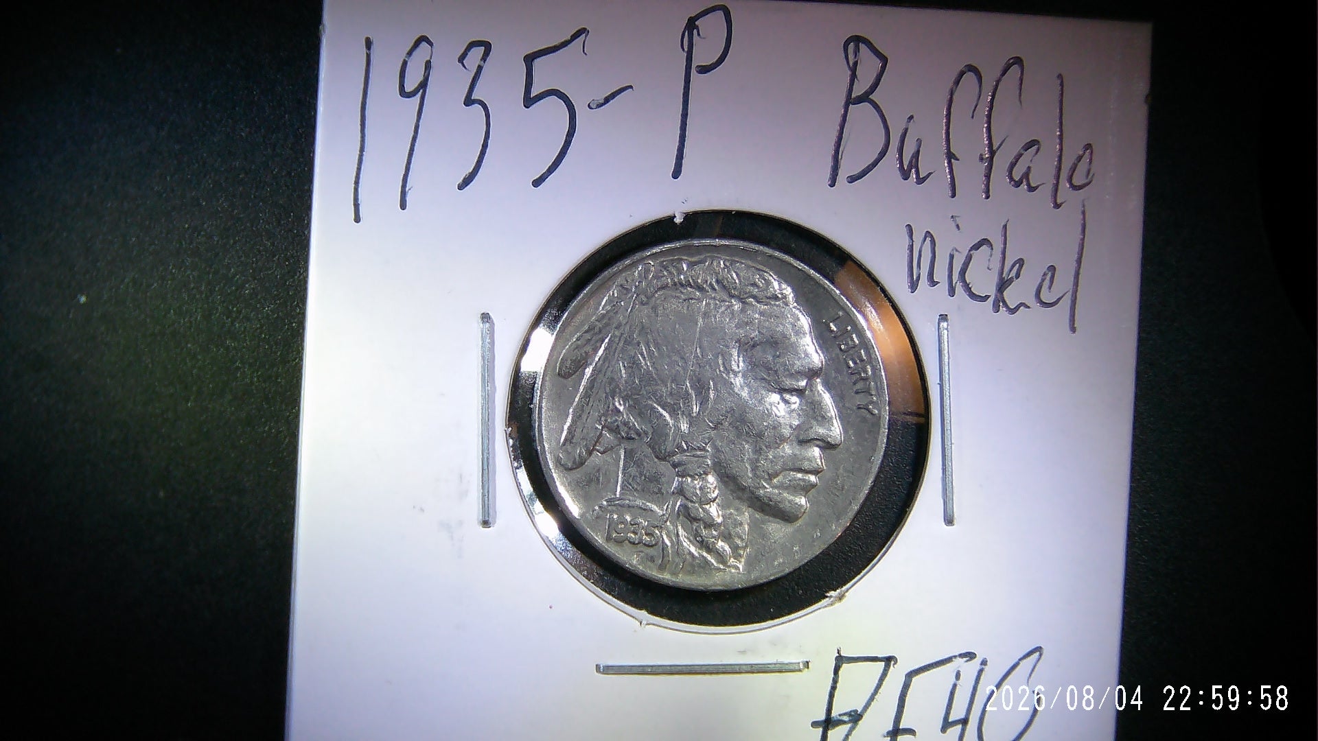 1935-P Buffalo Nickel EF40