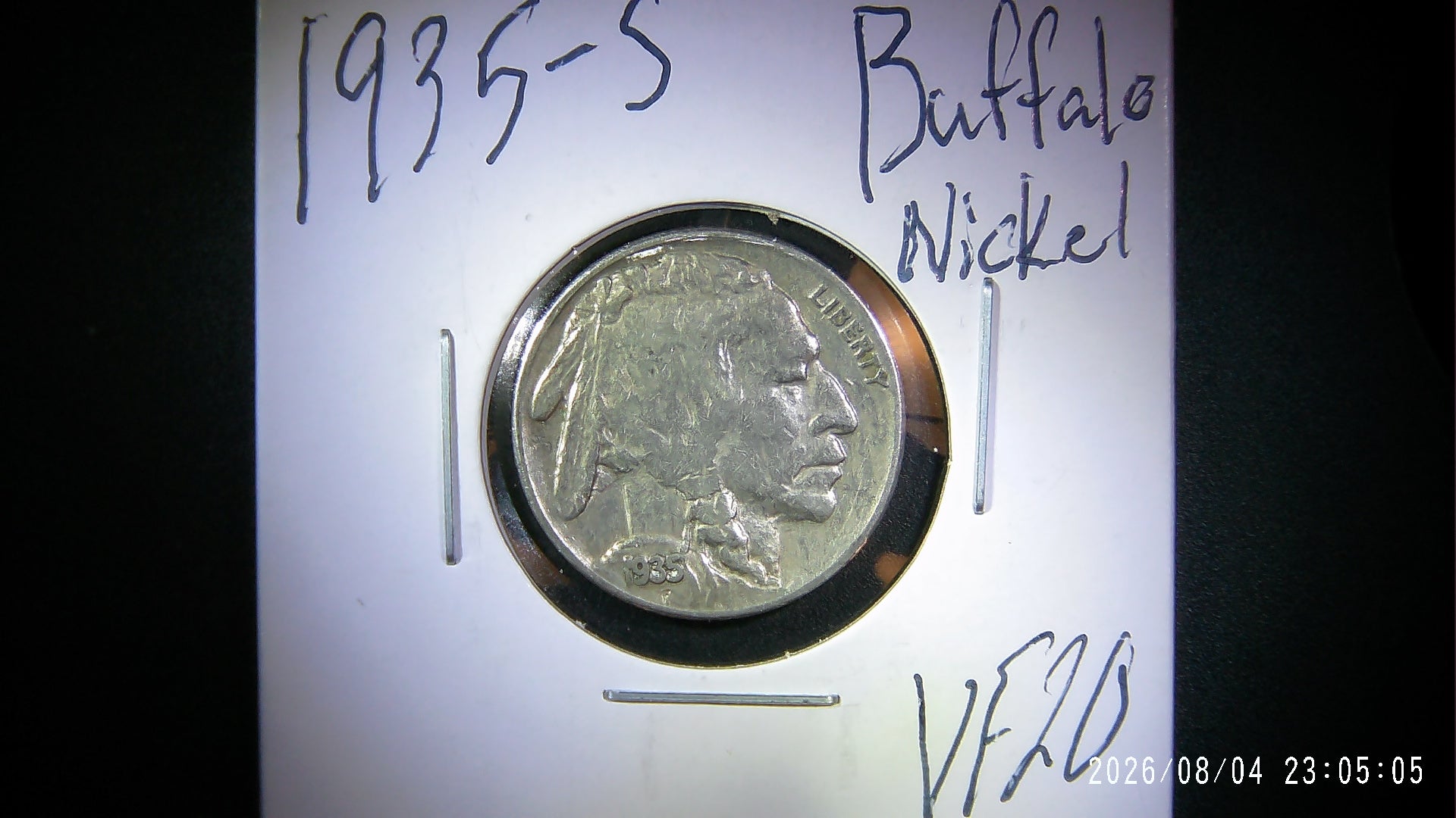 1935-S Buffalo Nickel VF20
